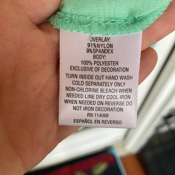 JM Collection Petite Size Petite Small Mint Green Top with Rhinestones - Picture 9 of 17